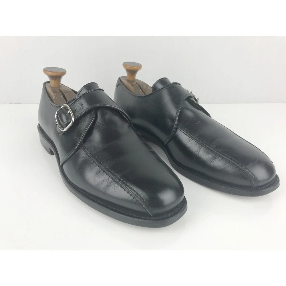 Allen Edmonds‎ CONCORD Black Leather Monk Strap Dress Shoes Men's 9.5 C
